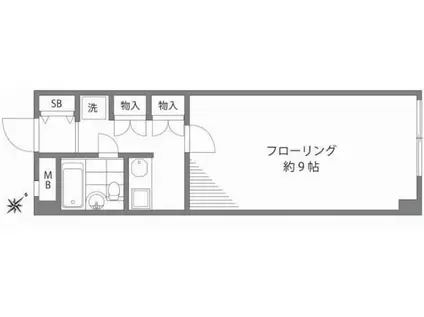 ル・レーヴ笹塚(1K/2階)の間取り写真