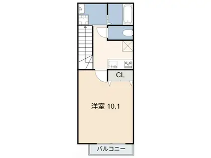 アムール サヴァ(1K/2階)の間取り写真