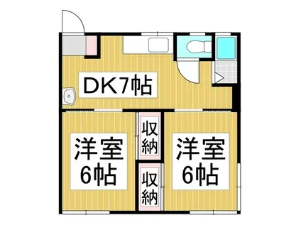 コーポラス丸叶(2DK/1階)の間取り写真