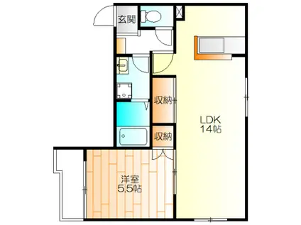 PURE903(1LDK/1階)の間取り写真