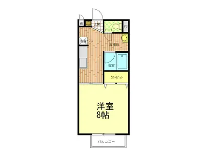 サープラス御幸(1K/2階)の間取り写真