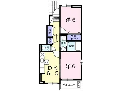 サンシャインII(2DK/1階)の間取り写真