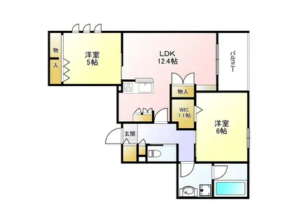 メゾン メルヴェイユ(2LDK/2階)の間取り写真