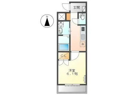 バグースタイムケーアイ(1K/1階)の間取り写真
