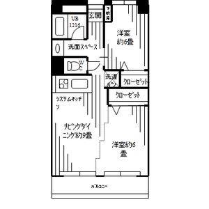 ピアチェーレ江南(2LDK/3階)の間取り写真