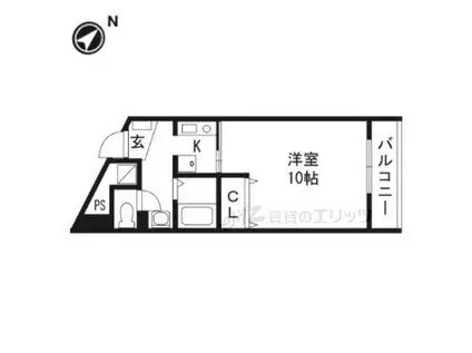 プライム青葉丘(1K/1階)の間取り写真