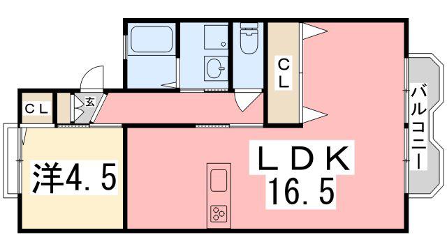 タデノハイツ(1LDK/2階)の間取り写真