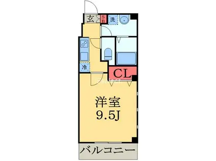 エクセレントショア(1K/3階)の間取り写真