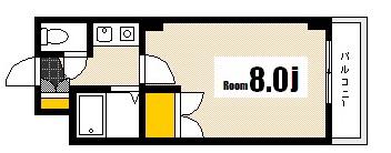 カルティエ城北通(1K/4階)の間取り写真
