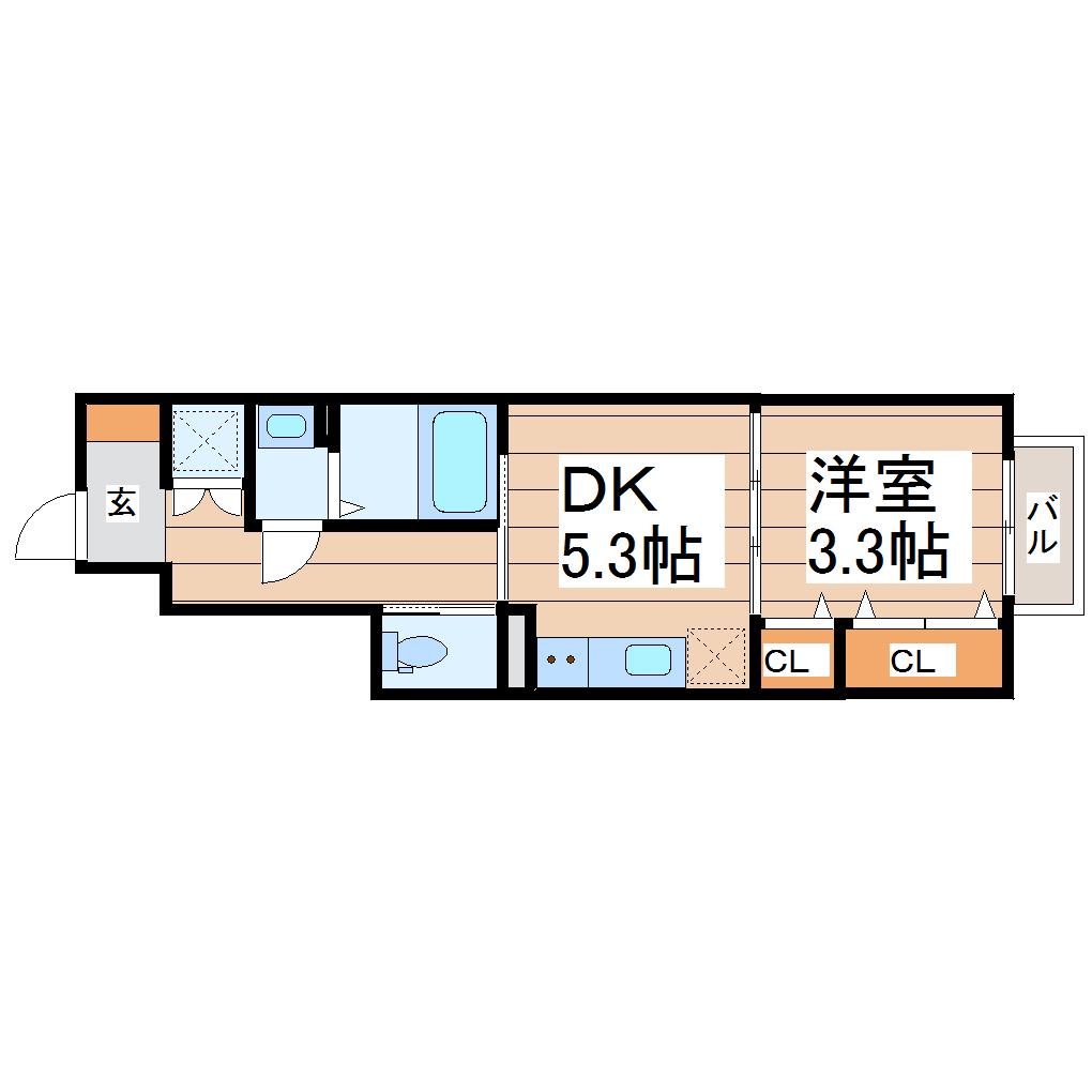 CASALUCEI(1DK/1階)の間取り写真