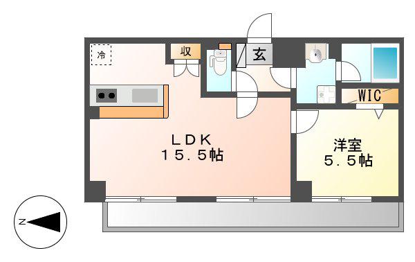 ロイヤルアベニュー(1LDK/3階)の間取り写真