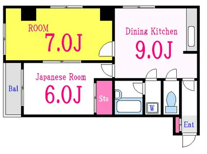 矢島ビル(2DK/5階)の間取り写真
