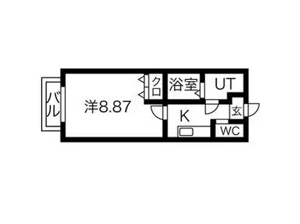 シンセーロ光(1K/2階)の間取り写真
