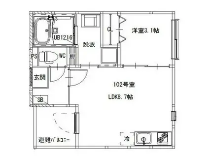 お花茶屋一丁目 DESIGNERS DIIRA(1LDK/1階)の間取り写真