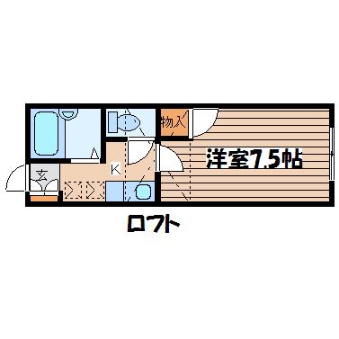 HILL FINE(1K/2階)の間取り写真