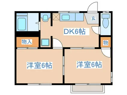 コーポ明治(2DK/1階)の間取り写真