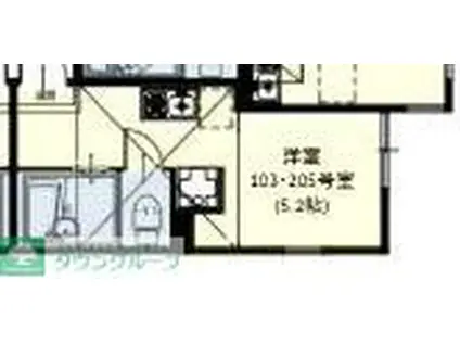 プライムテラス東海大学前III(ワンルーム/1階)の間取り写真