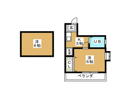 ビジョンA(1K/1階)の間取り写真