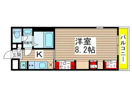 リブリ・ルームス弁天3(1K/1階)の間取り写真