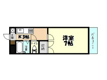 ラコント宮ヶ瀬(1K/3階)の間取り写真