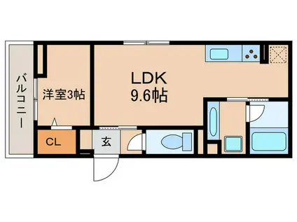 JR東海道本線 安城駅 徒歩5分 3階建 新築(1LDK/2階)の間取り写真