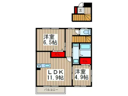 メゾン シャルマン(2LDK/2階)の間取り写真