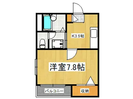 エム・メゾン大倉山(1K/1階)の間取り写真