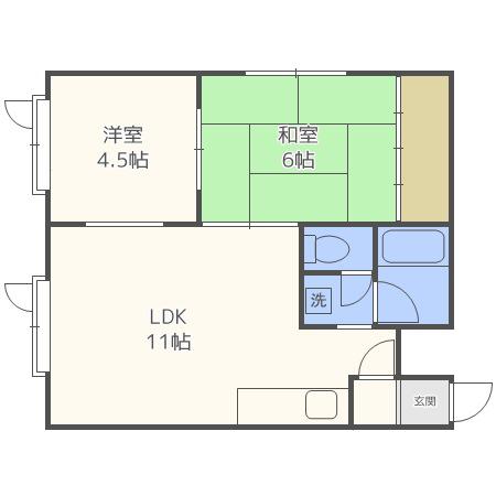 シャトーパーク(2DK/3階)の間取り写真