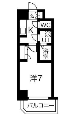 ワールドアイ神戸ハーバーランド2(1K/4階)の間取り写真
