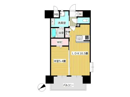 フェリス久留米シティ(1LDK/7階)の間取り写真