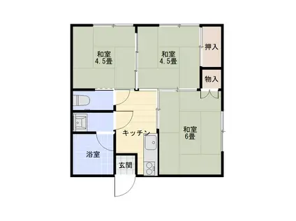 早川ビル(3K/2階)の間取り写真