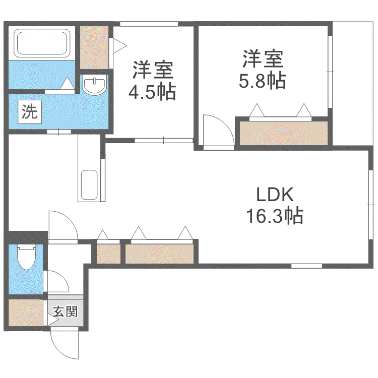 LUMIERE KOTONI(2LDK/2階)の間取り写真