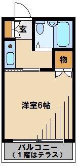 エイトストック(1K/1階)の間取り写真
