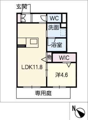 スパルヴィエロ(1LDK/1階)の間取り写真