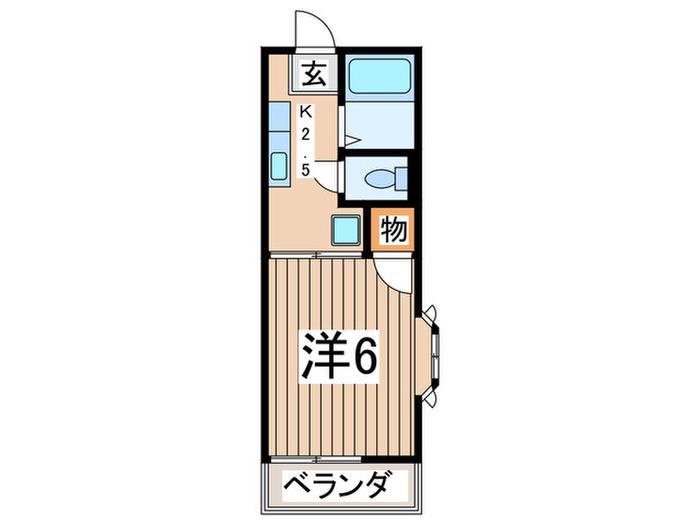 メゾンモンペール(1K/2階)の間取り写真