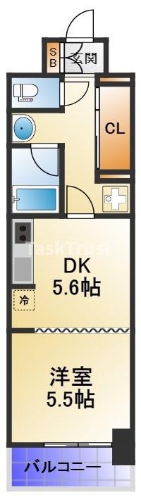 ワイズシャトー京橋(1DK/7階)の間取り写真