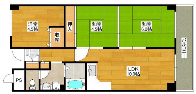 サンパレス桃山台(3LDK/7階)の間取り写真