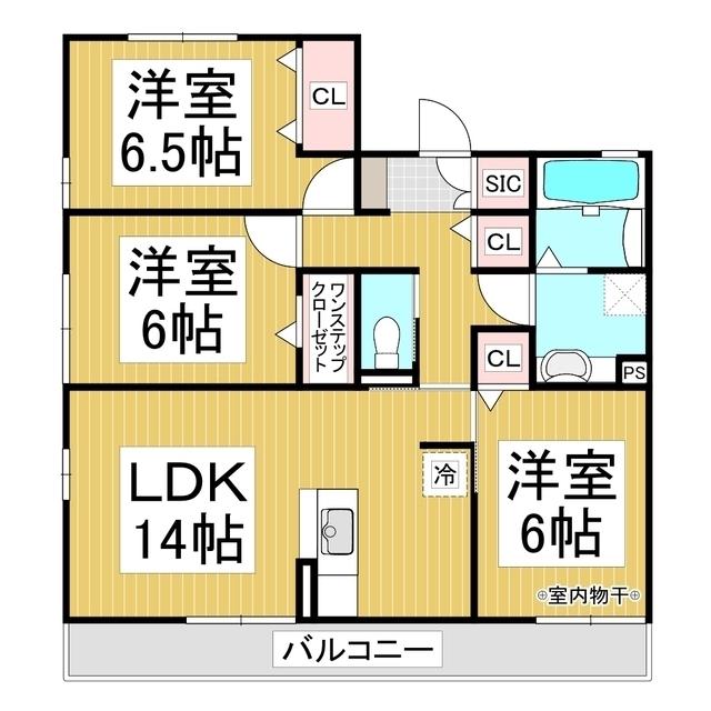 ラ メゾン ドゥ ソア(3LDK/3階)の間取り写真
