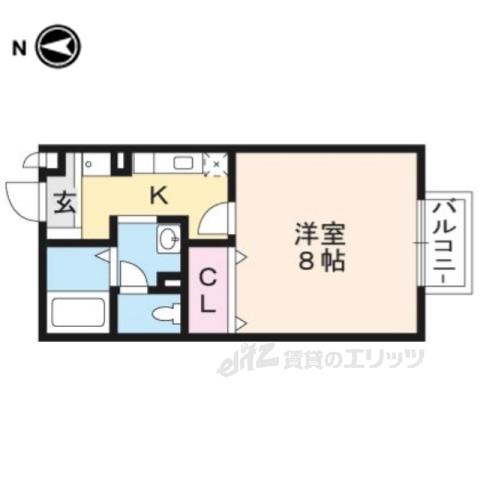 RIO AONO Ⅰ号館(1K/2階)の間取り写真