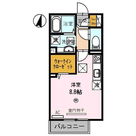 岩出ヒルズ III(ワンルーム/1階)の間取り写真