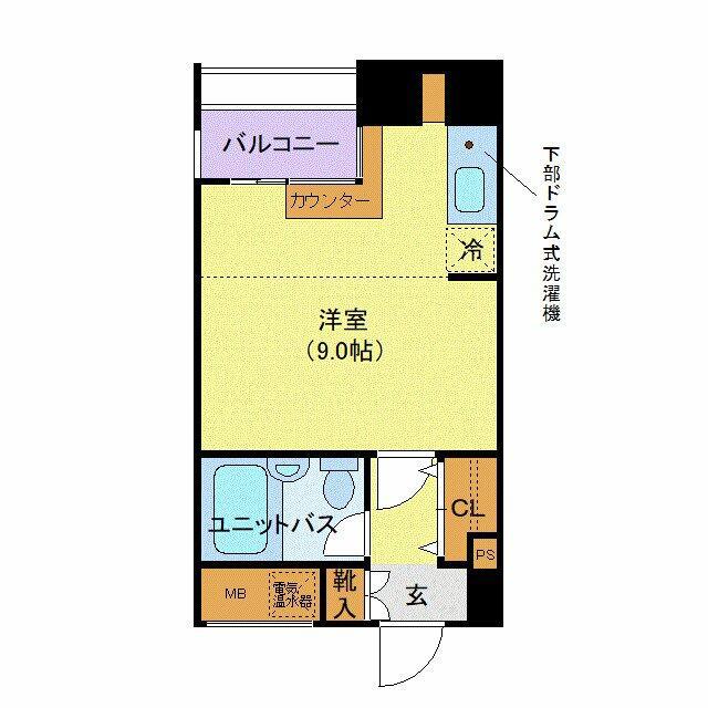 メゾンドヴィレ東神田(ワンルーム/5階)の間取り写真
