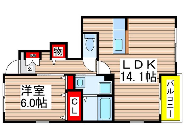 アンジェリカーレI(1LDK/1階)の間取り写真