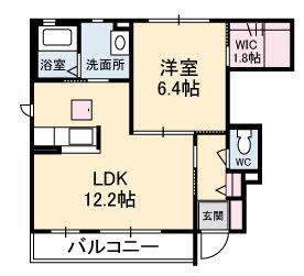 シャーメゾン W・E ウエスト棟(1LDK/1階)の間取り写真