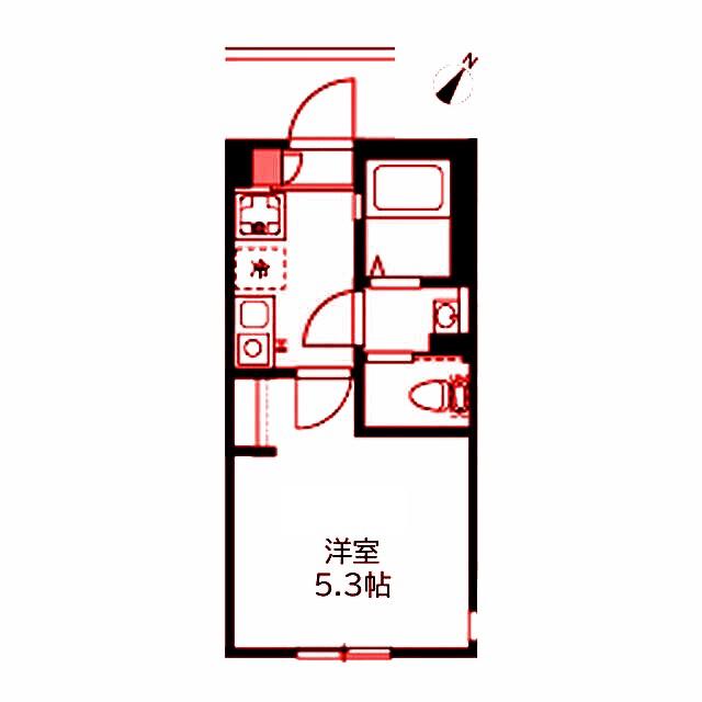 プライム大口(1K/2階)の間取り写真