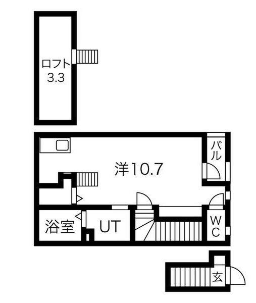 あんしん海岸通08-1034(ワンルーム/2階)の間取り写真