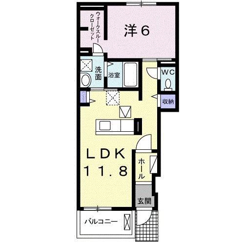 ラフレシール・ネオ(1LDK/1階)の間取り写真