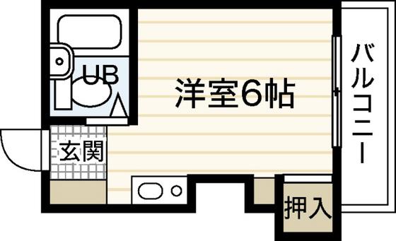 ポエム庚午(ワンルーム/3階)の間取り写真
