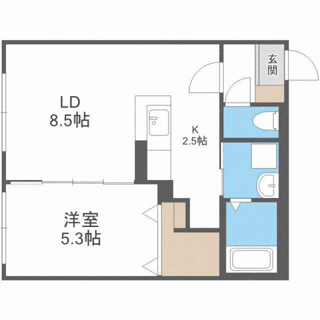 ティラミス(1LDK/4階)の間取り写真