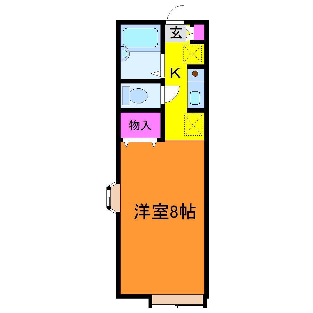 コーポK1(1K/2階)の間取り写真