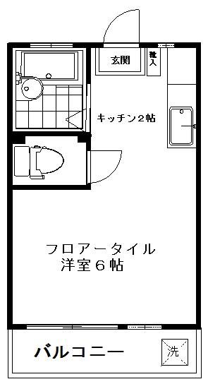 東都第一コーポ(ワンルーム/3階)の間取り写真